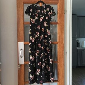Zara Maxi Deep V Floral Dress
